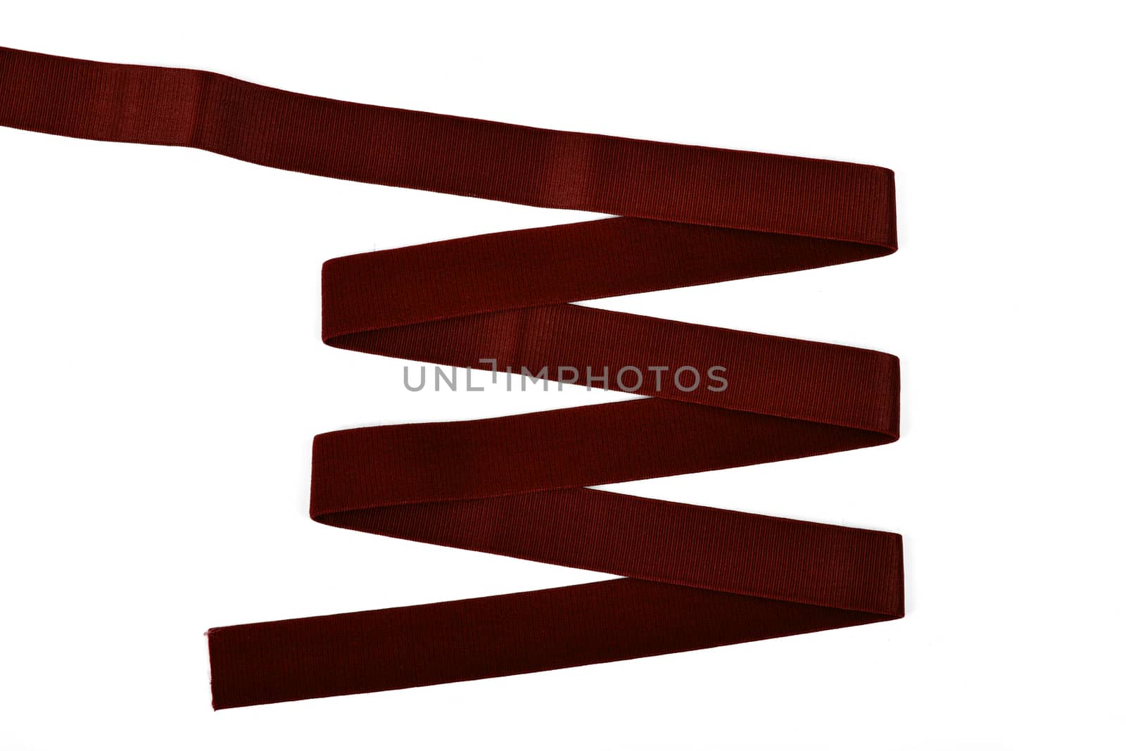 red Underwear elastic band for clothes and bras on a white background, zigzag. Isolated.