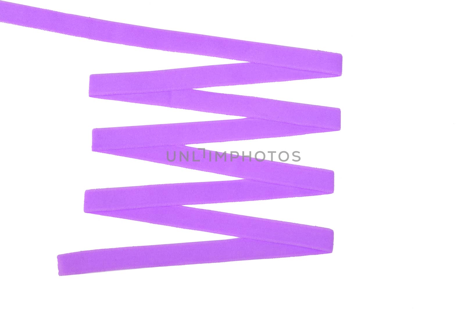 purple Underwear elastic band for clothes and bras on a white background, zigzag. Isolated.