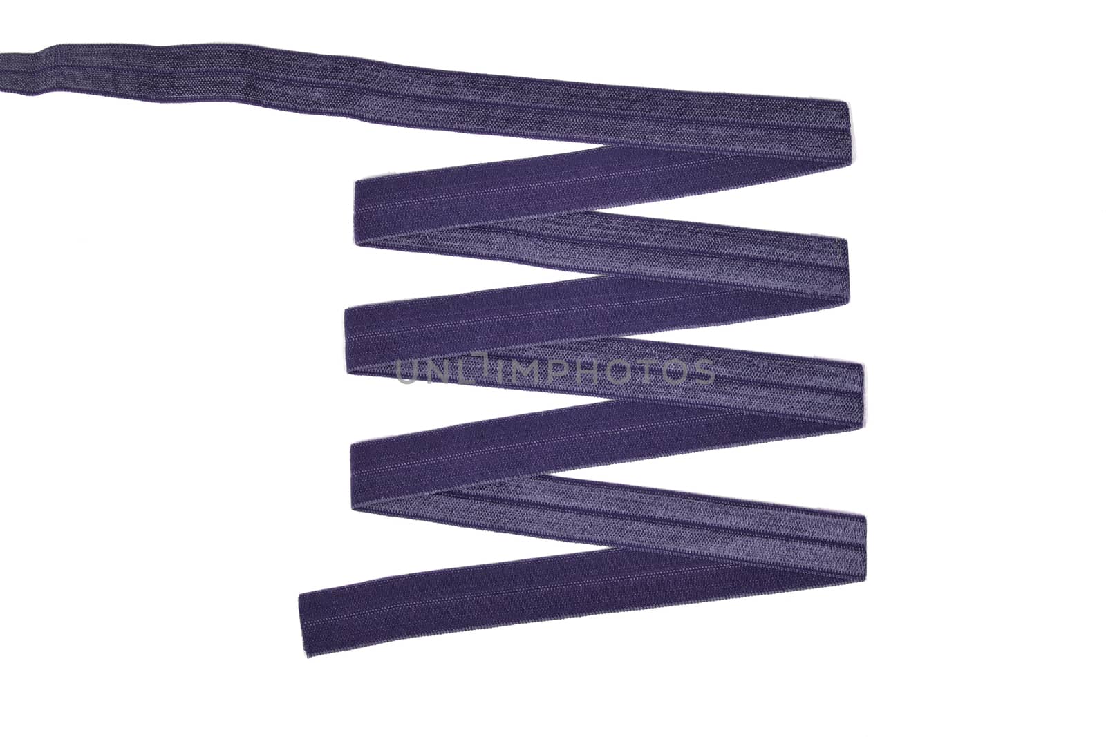 purple Underwear elastic band for clothes and bras on a white background, zigzag. Isolated.