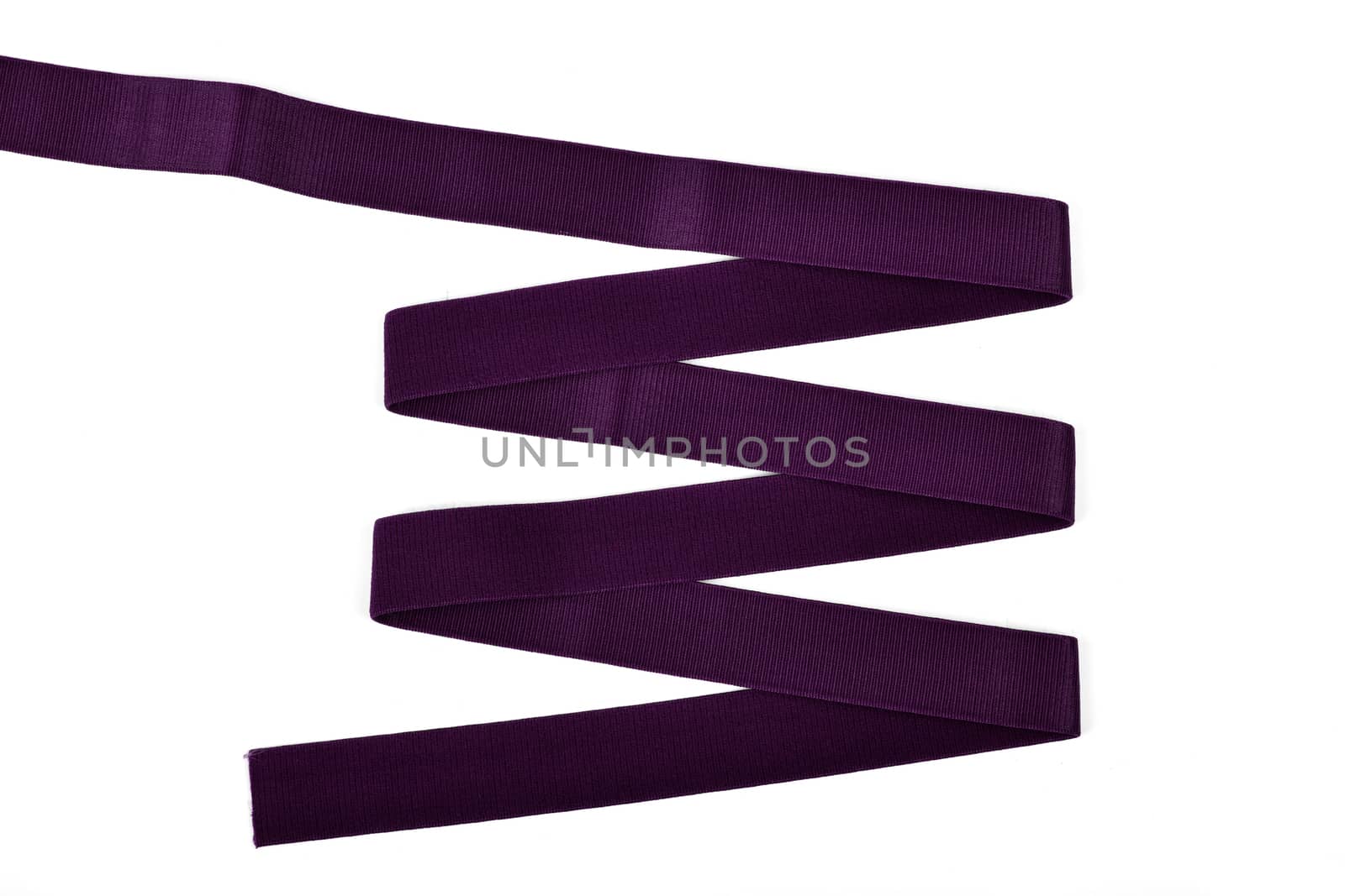 purple Underwear elastic band for clothes and bras on a white background, zigzag. Isolated.
