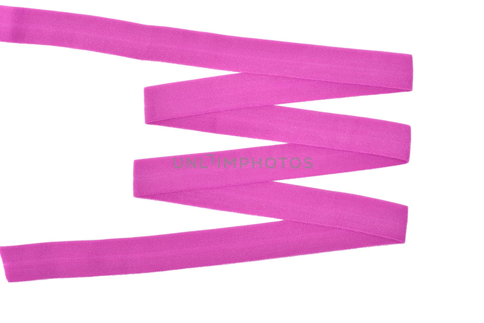pink Underwear elastic band for clothes and bras on a white background, zigzag. Isolated.