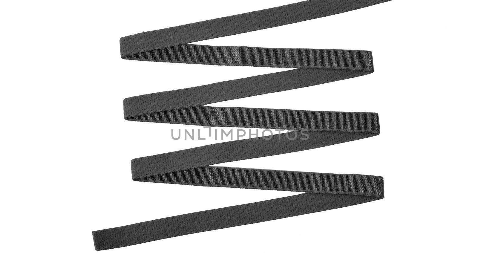 grey Underwear elastic band for clothes and bras on a white background, zigzag. Isolated.