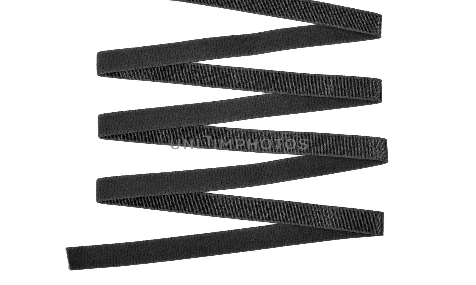 grey Underwear elastic band for clothes and bras on a white background, zigzag. Isolated.