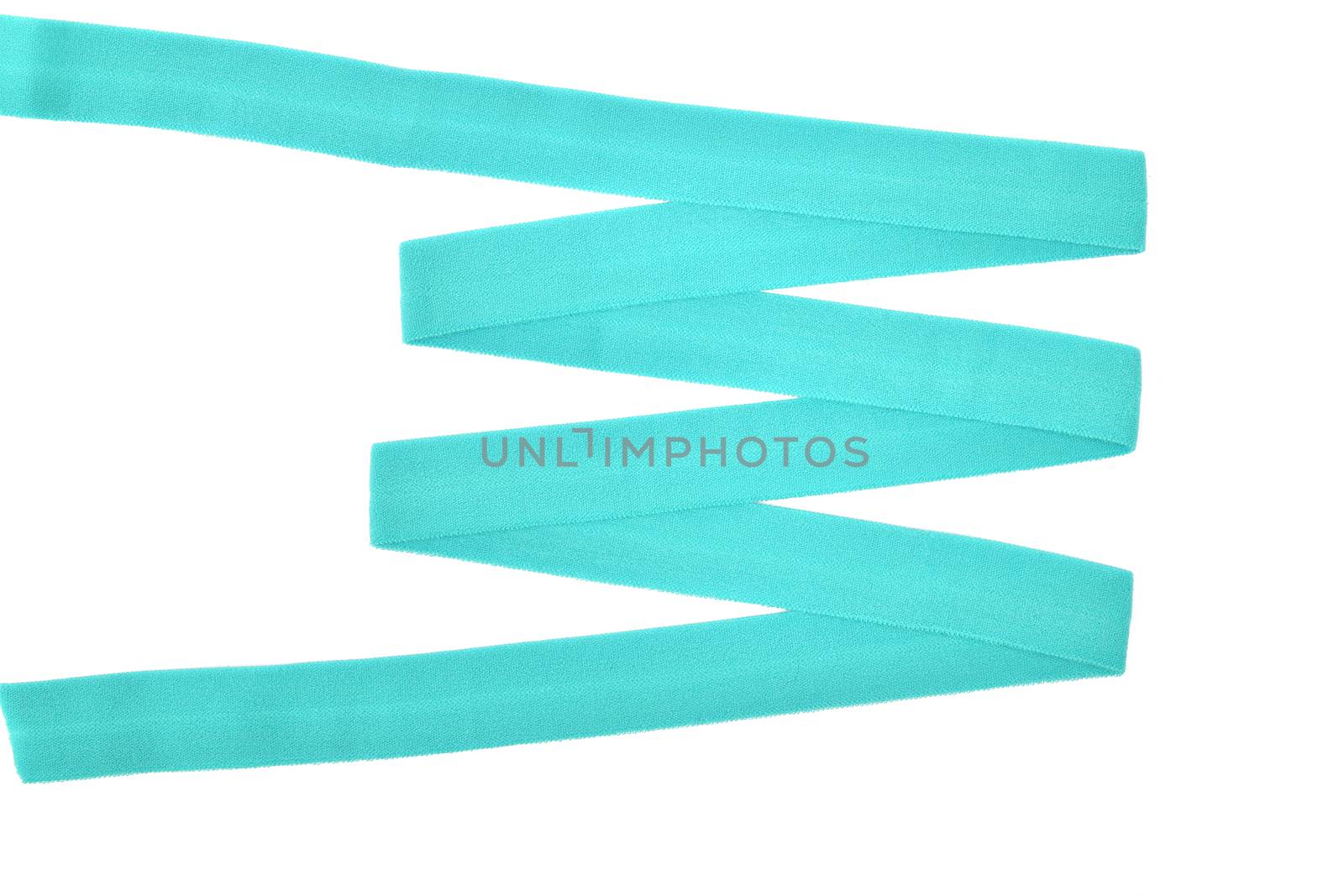 emerald Underwear elastic band for clothes and bras on a white background, zigzag. Isolated.