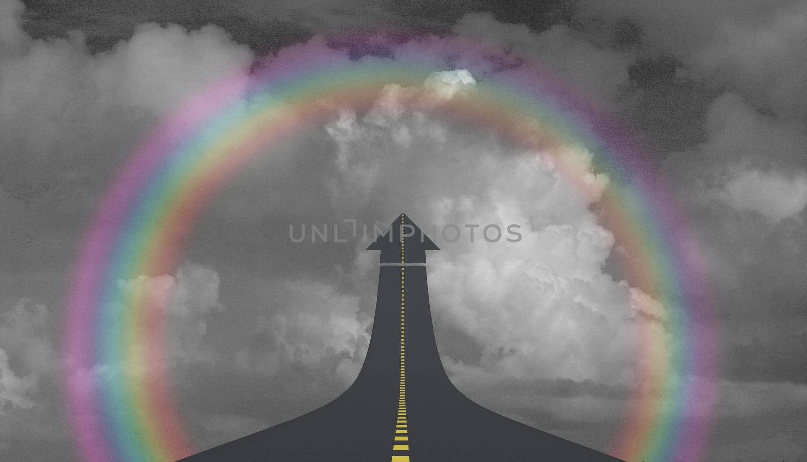 Highway to sky in arrow shape by applesstock