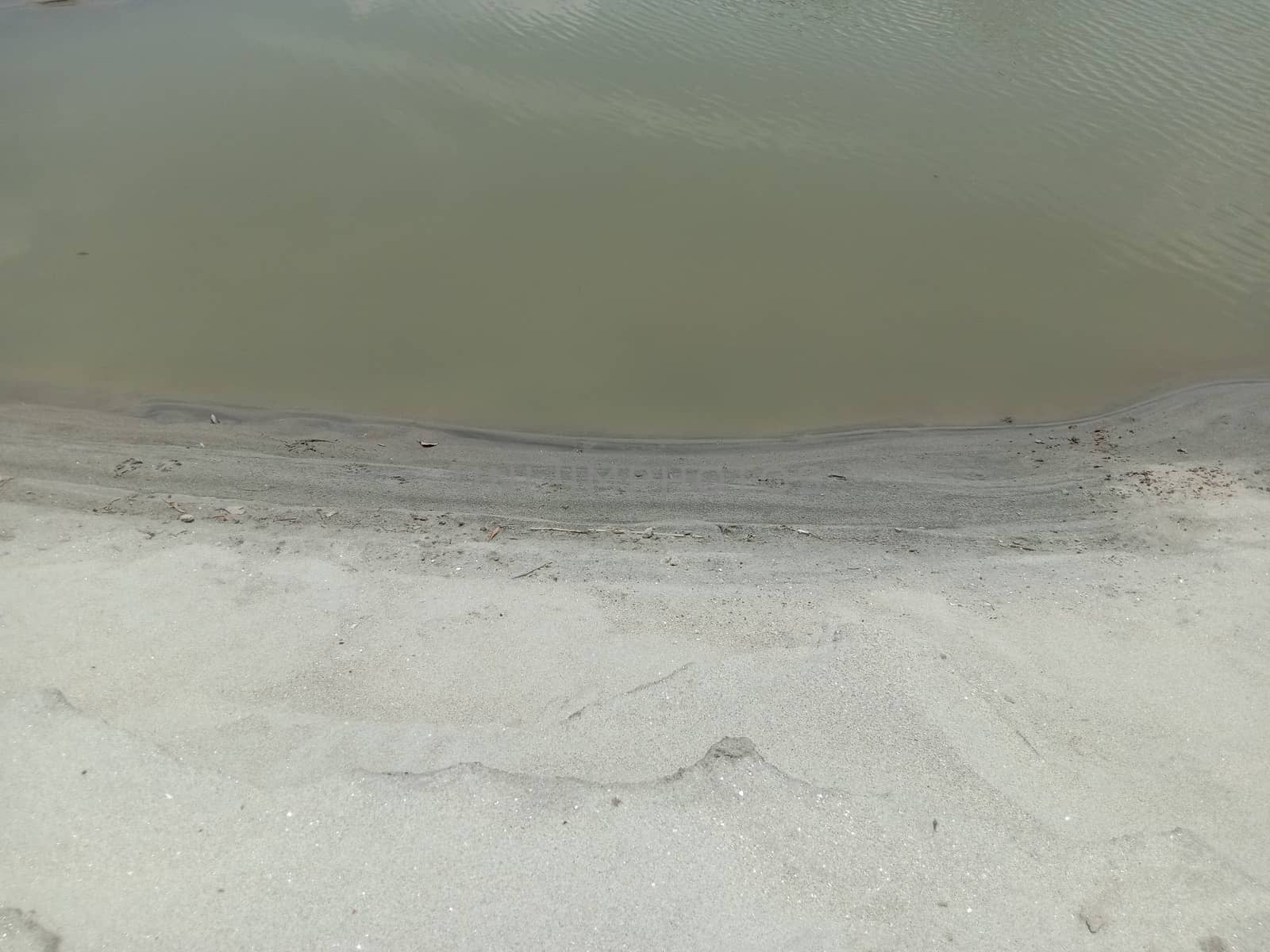 sand and water wave view in river
