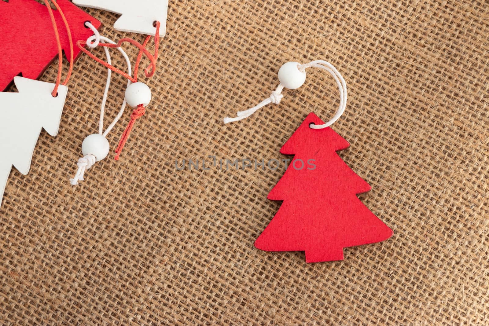 Christmas background, Cute Small Handmade Wooden Christmas Tree