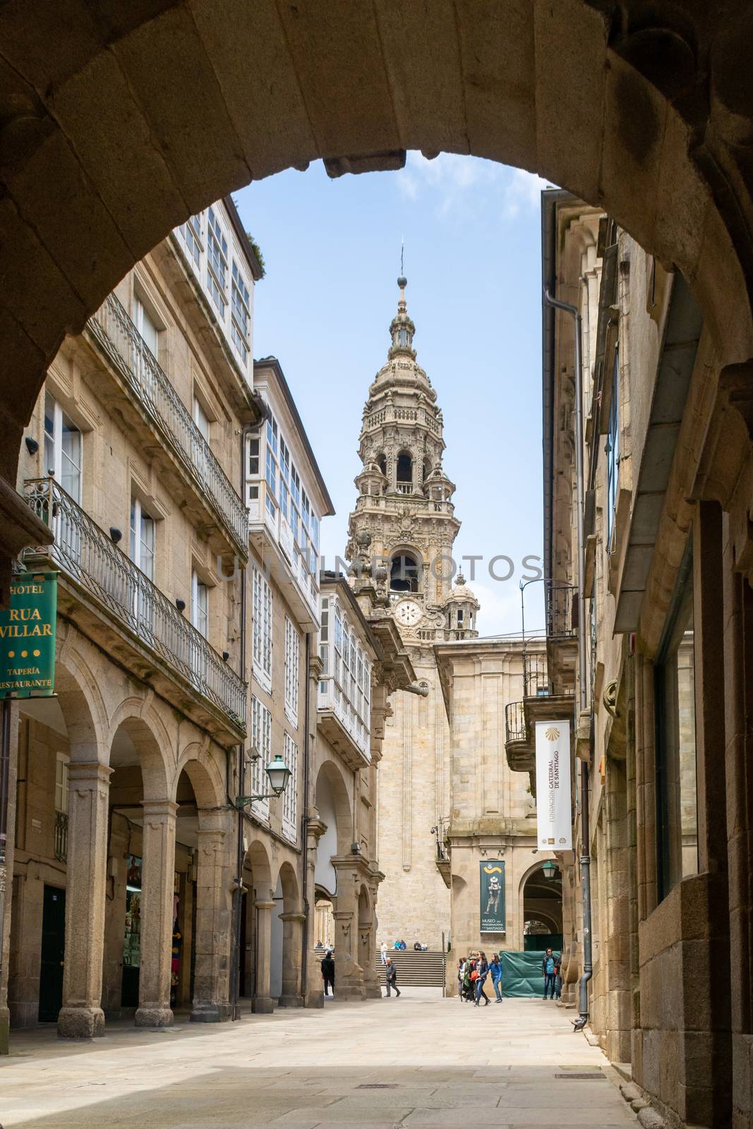 Santiago de Compostela, Spain, May 2018: View on Torre da Berenguela of Cathedral of Santiago de Compostela