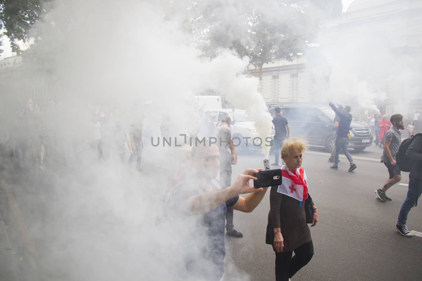 Georgian protests in front of the Parliament of Georgia, also known as Gavrilov's Night or anti-government protests by Taidundua