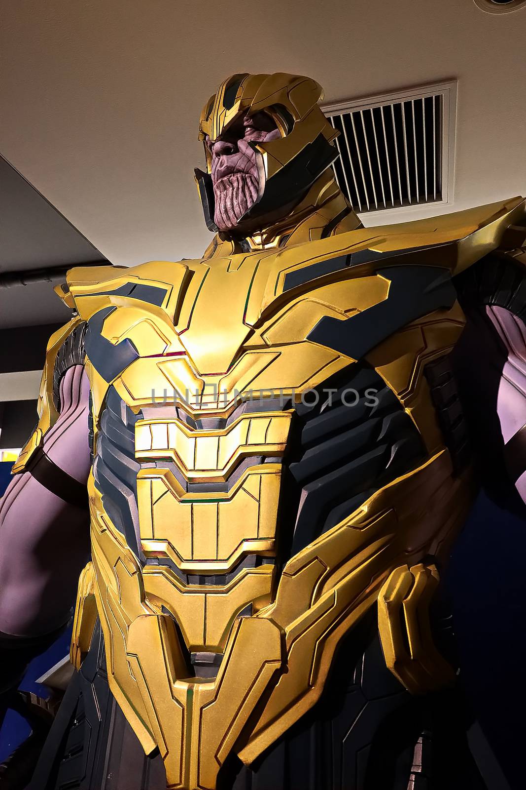 Thanos full armor suit action figure show for promote Avengers endgame movie by USA-TARO