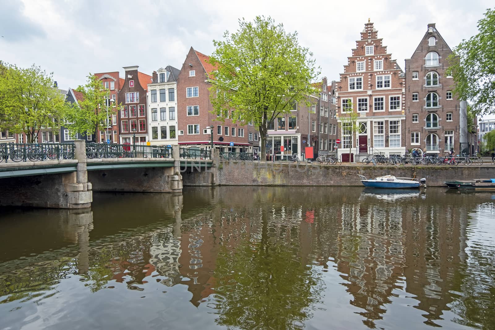 City scenic from Amsterdam at the Gelderse kade in the Netherlands