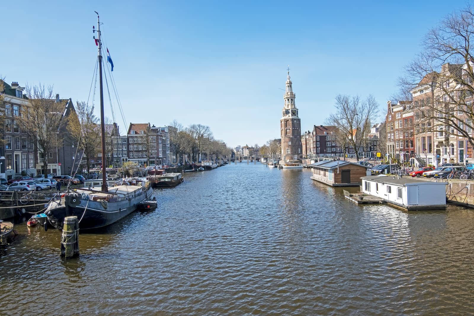 City scenic from Amsterdam with the Montelbaan tower by devy