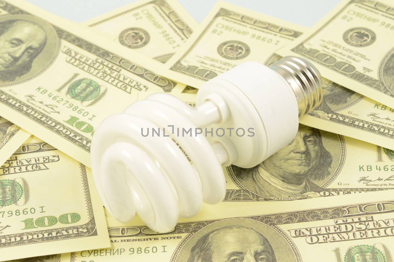 A concept based on saving money by using economical lightbulbs.