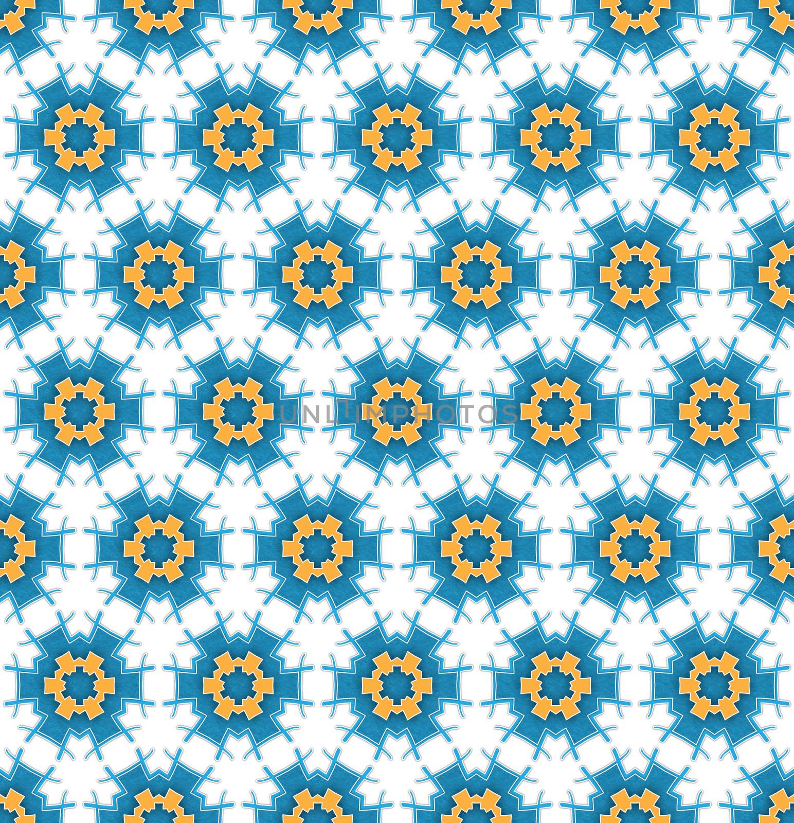 winter textile pattern blue hexagonal star by Ahojdoma