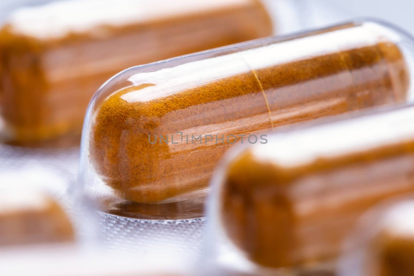 Turmeric capsules or Curcuma capsules in blister pack by happycreator