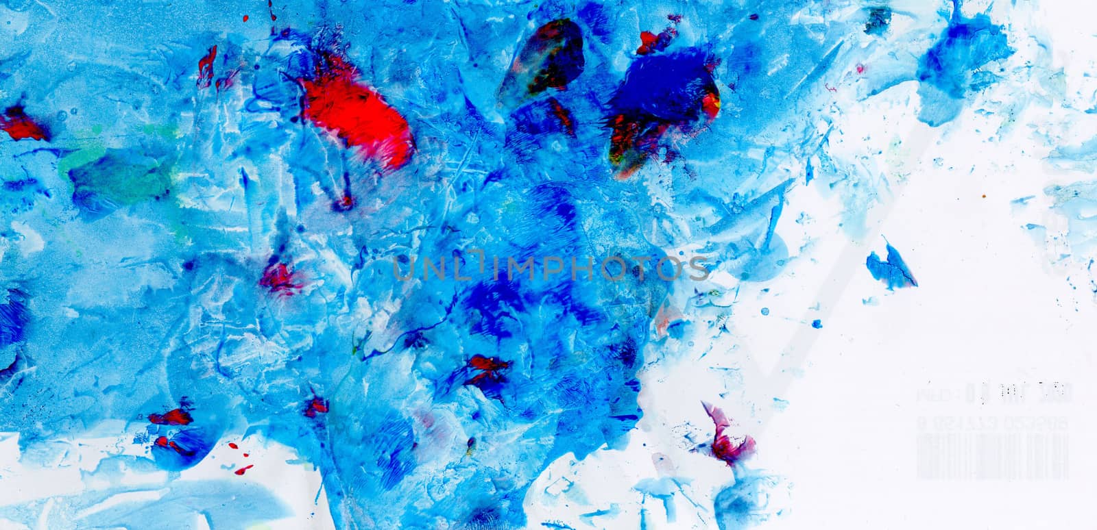 Abstract background of watercolor on paper texture, hand painted in blue