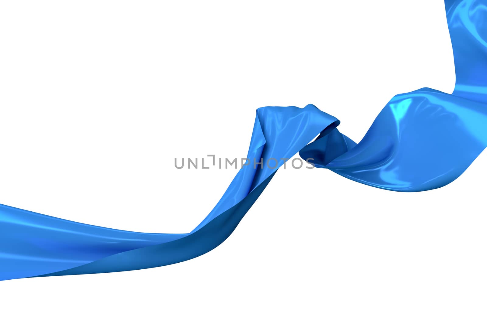 Flowing cloth with white background, 3d rendering. by vinkfan