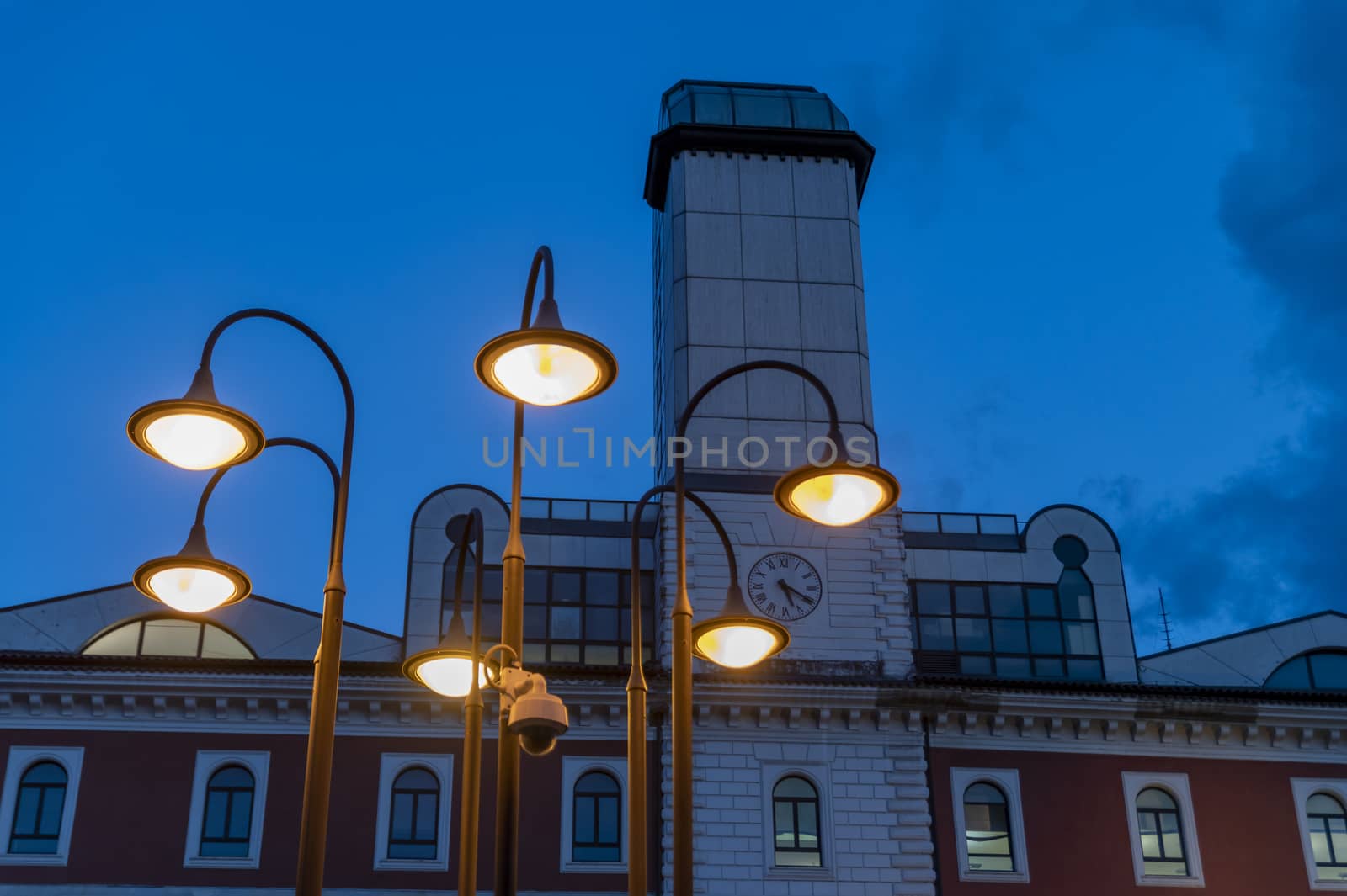 terni,italy october 27 2020:piazza europa glimpse of the municipal library