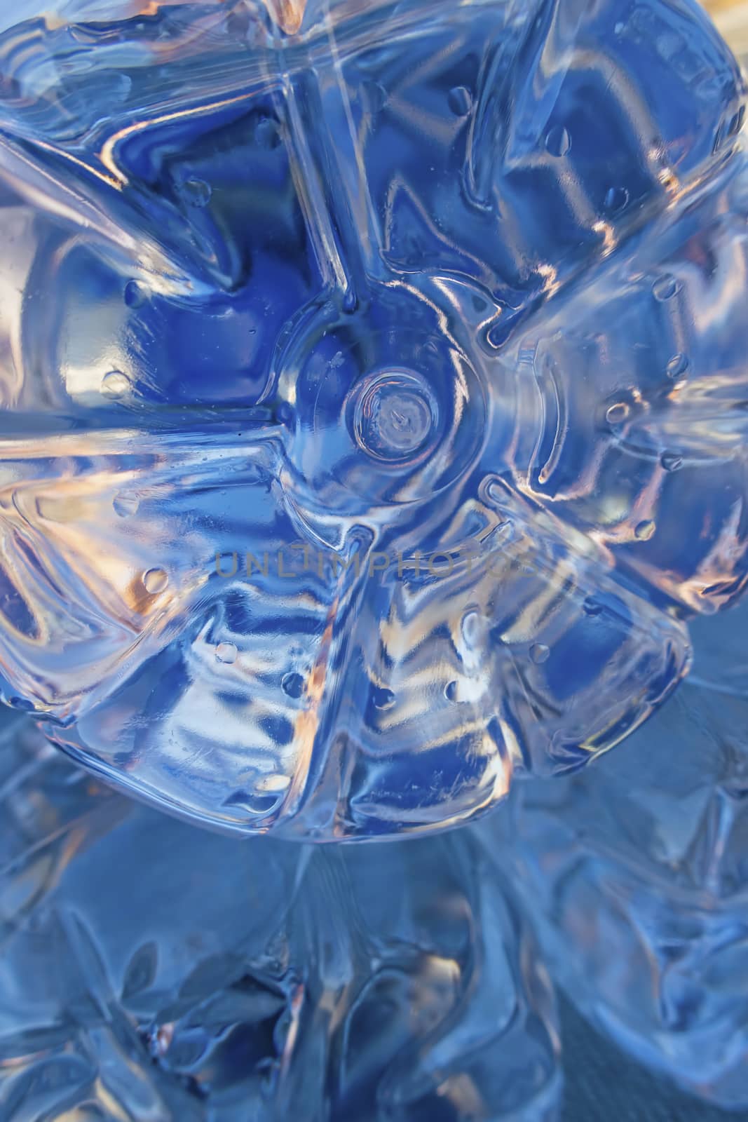 close up plastic water bottles