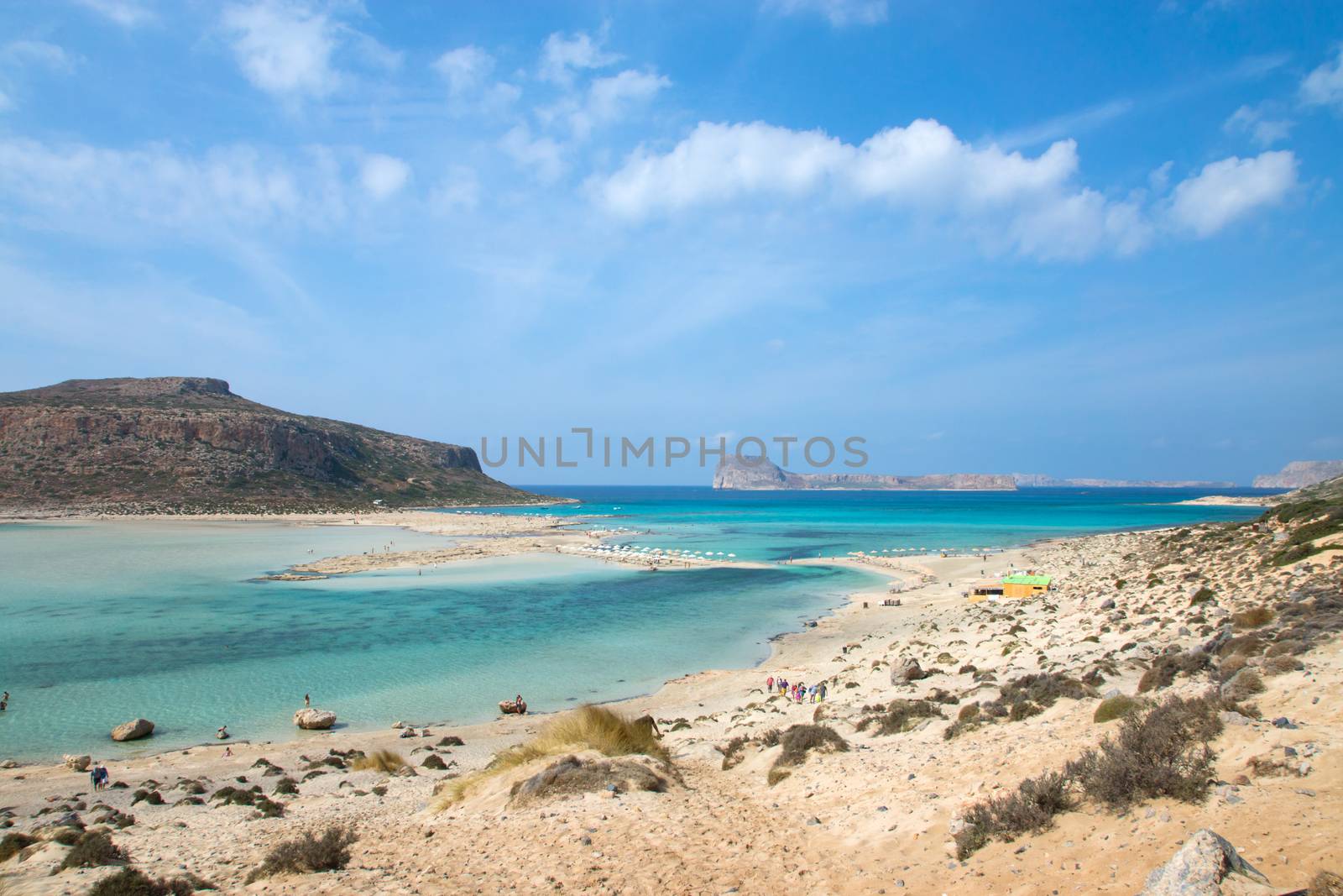 The paradisiac Balos beach on Crete island