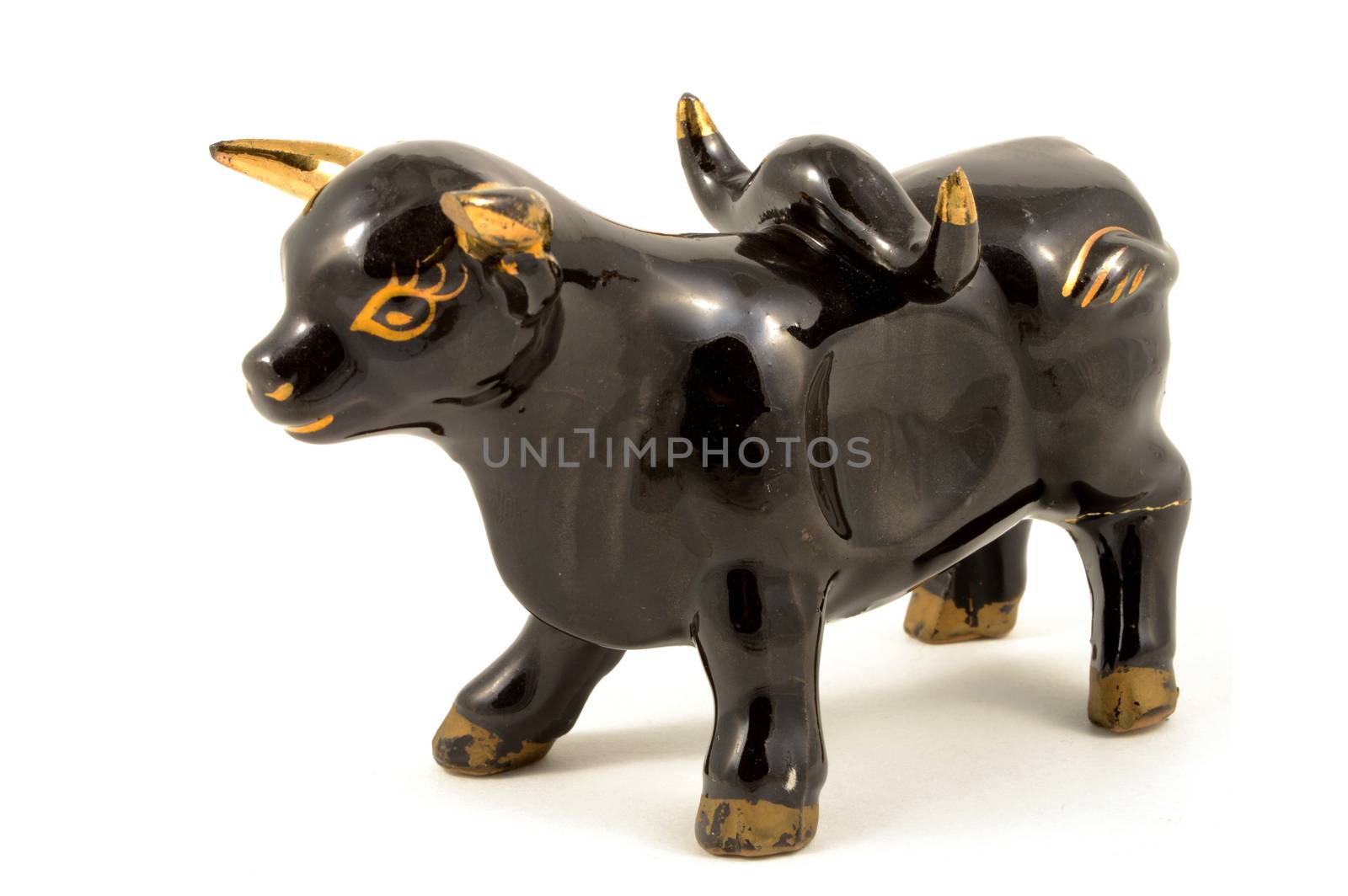 Porcelain Black Bull by AlphaBaby