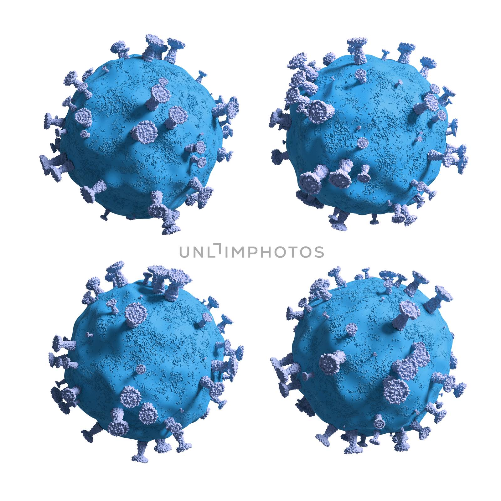 Coronavirus or Covid-19 isolated on white background 3D Render by Myimagine