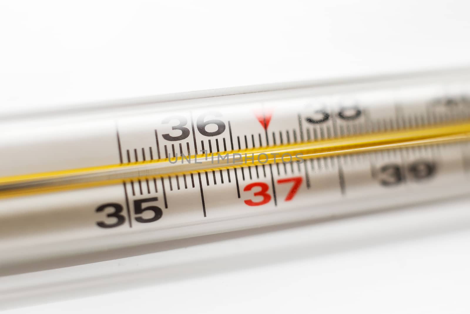 Mercury thermometer. The normal temperature of a healthy person is 36.6 by 9parusnikov