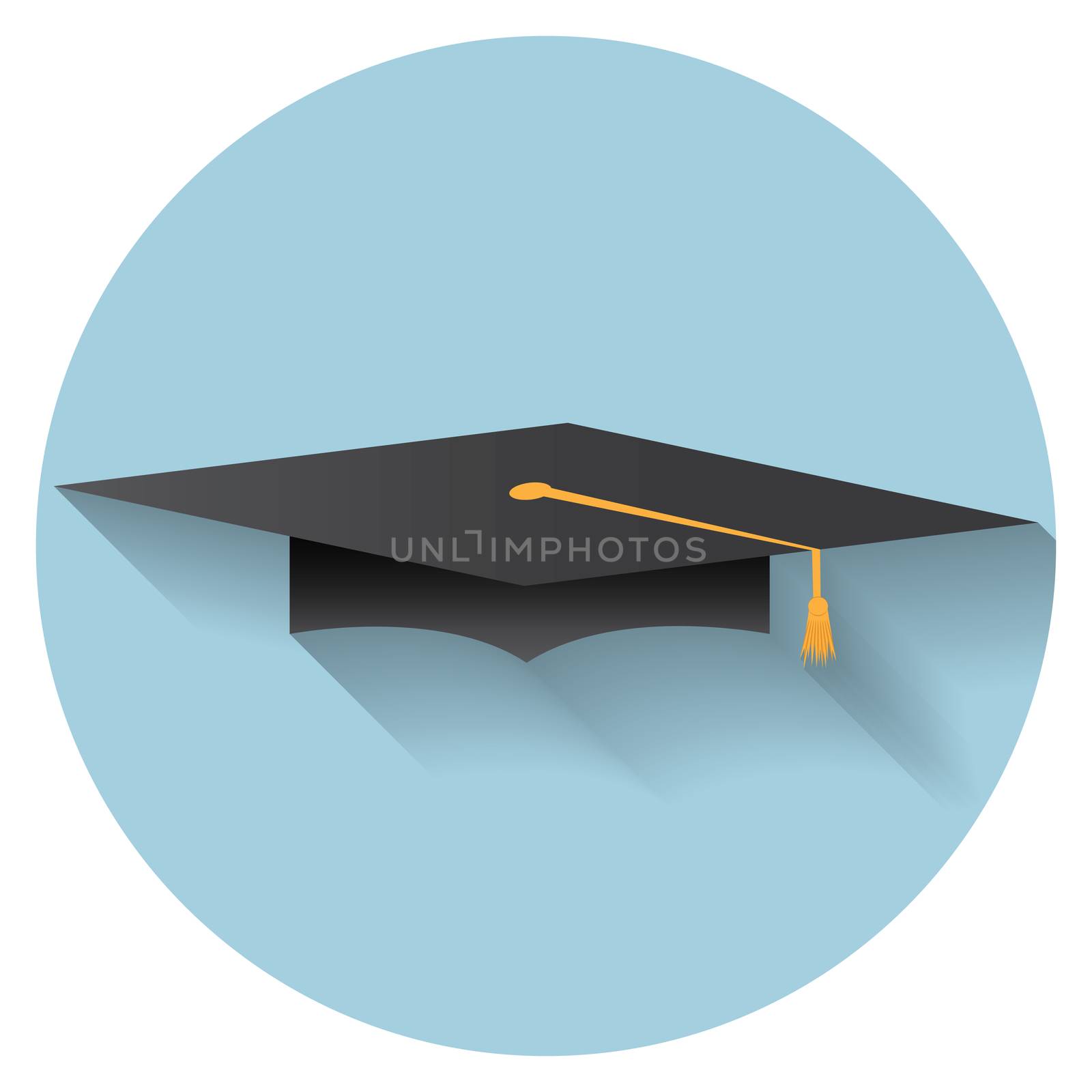Flat design modern vector illustration of graduation cap icon by Lemon_workshop