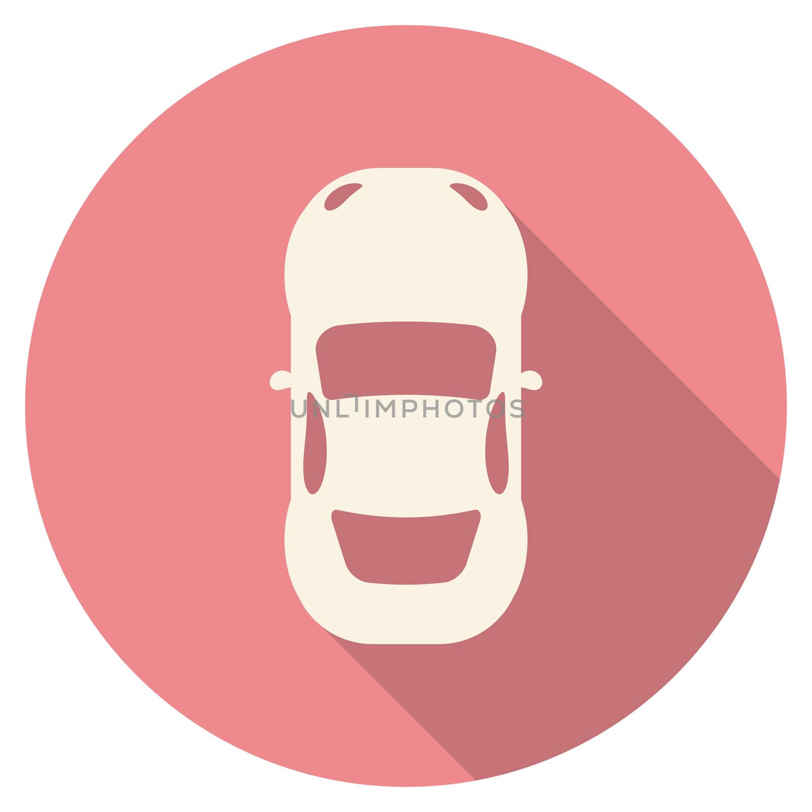 Flat design modern vector illustration of Car Icon with long shadow effect by Lemon_workshop