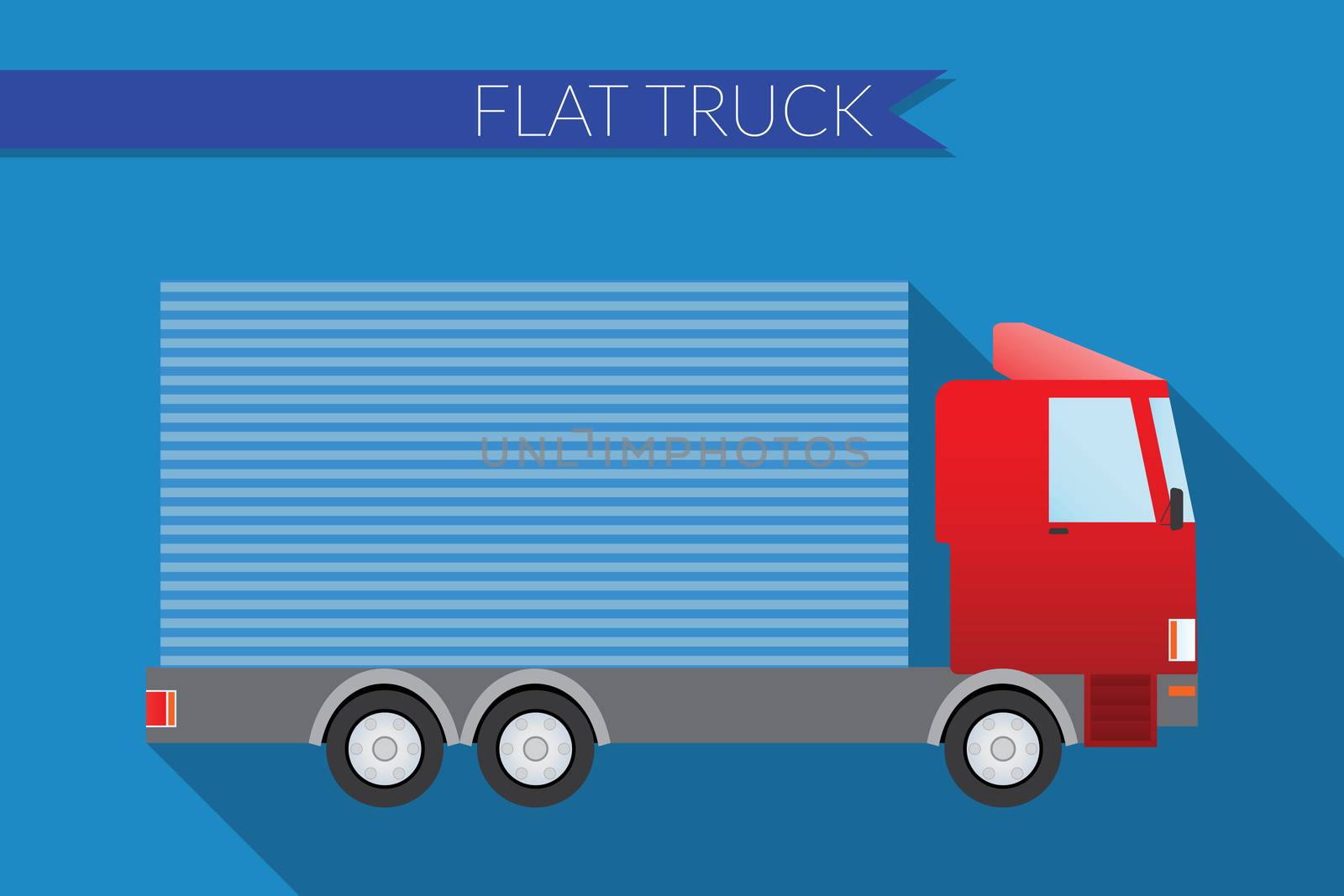 Flat design vector illustration city Transportation, small truck for transportation cargo, side view  by Lemon_workshop