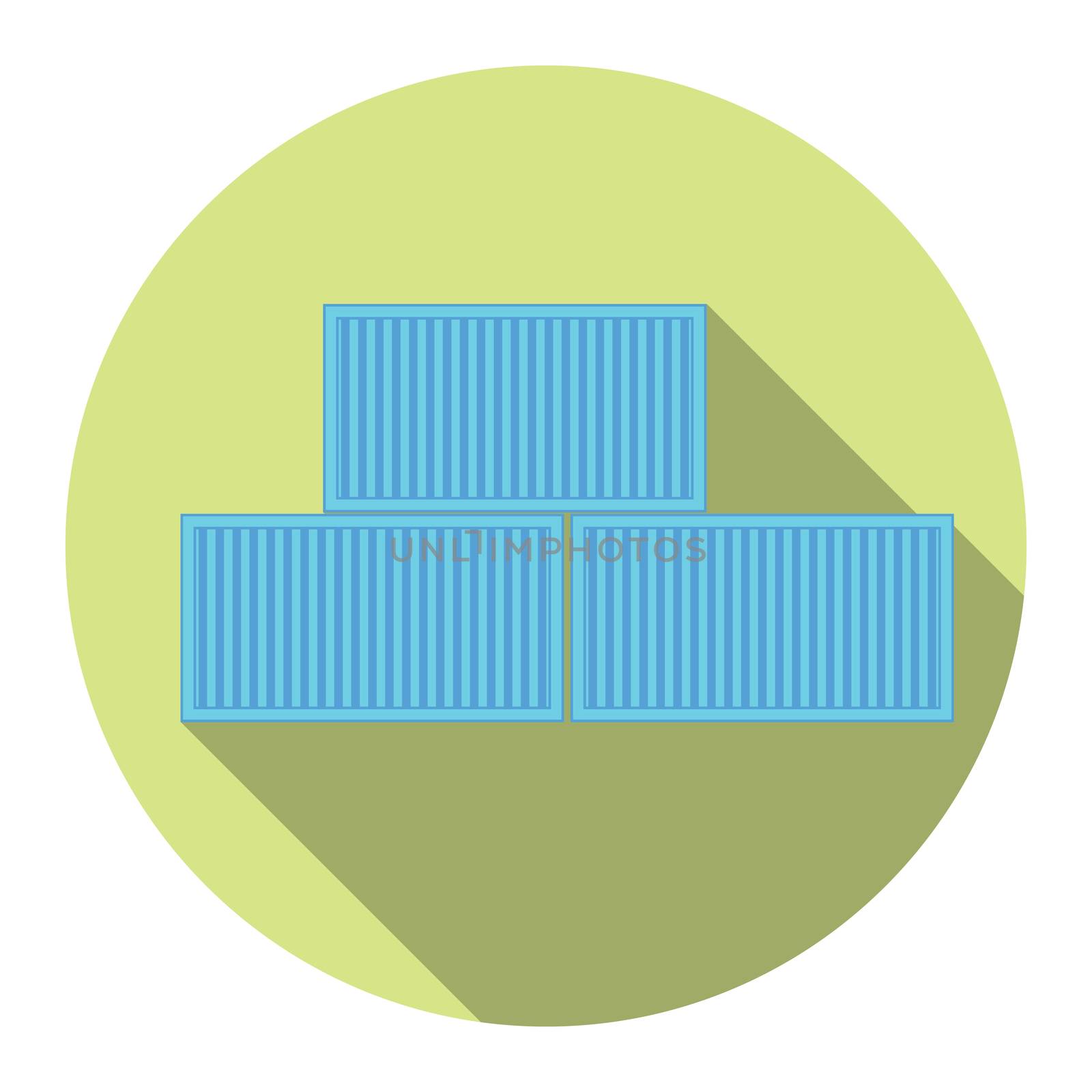 Vector illustration. Flat cargo container. Packaging Post service and delivery concept icon..