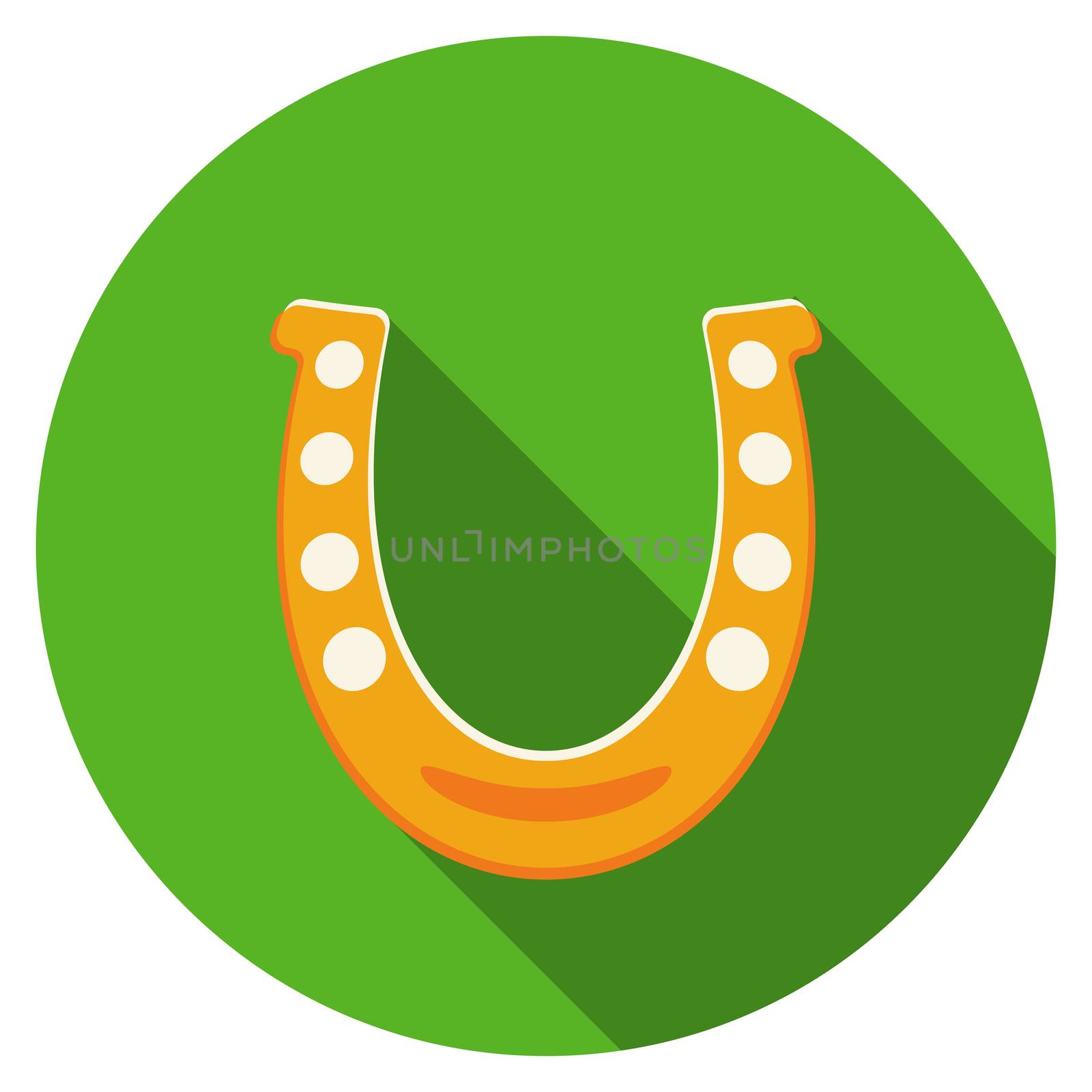 Flat design vector horseshoe icon with long shadow, isolated by Lemon_workshop