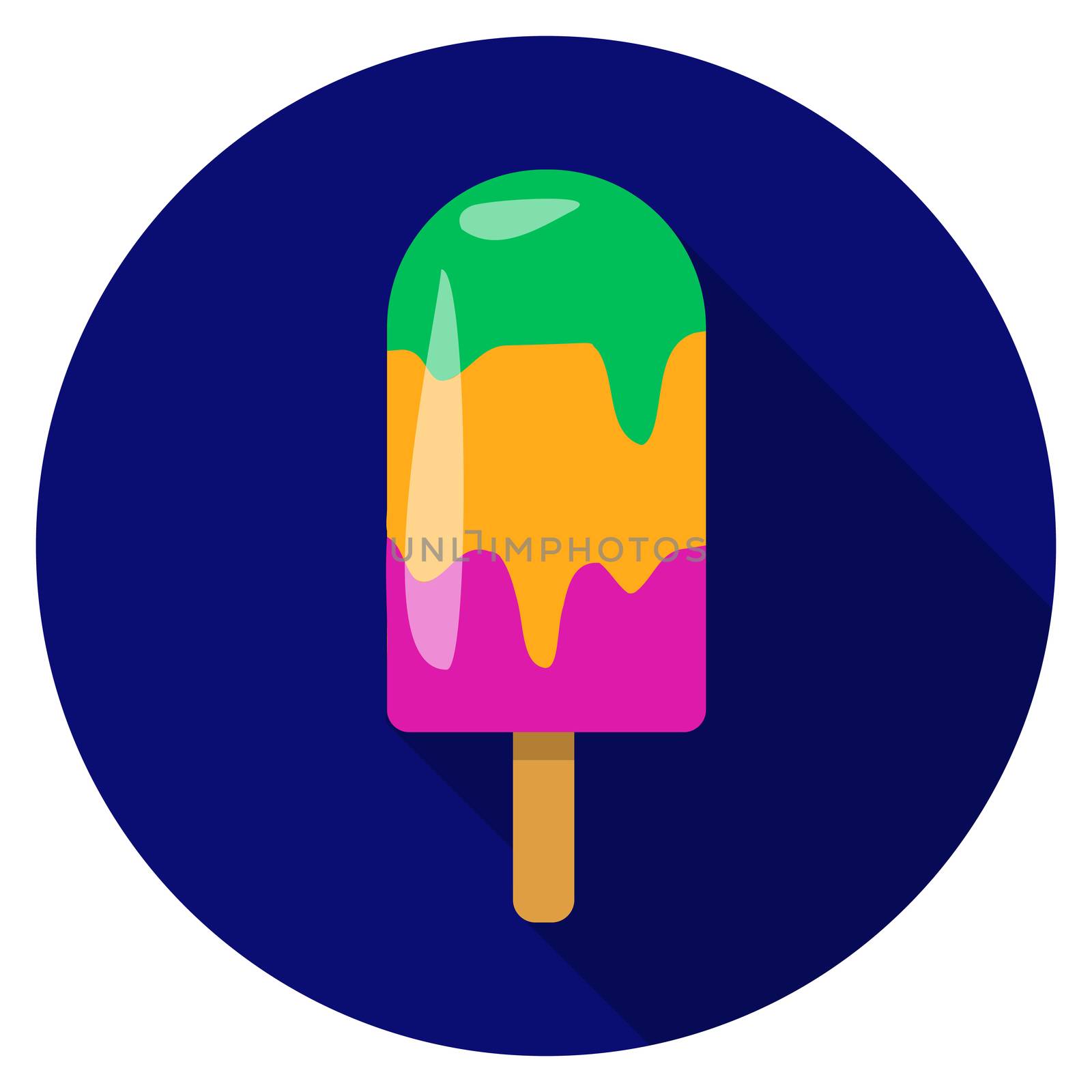 Flat design vector icecream icon with long shadow, isolated by Lemon_workshop