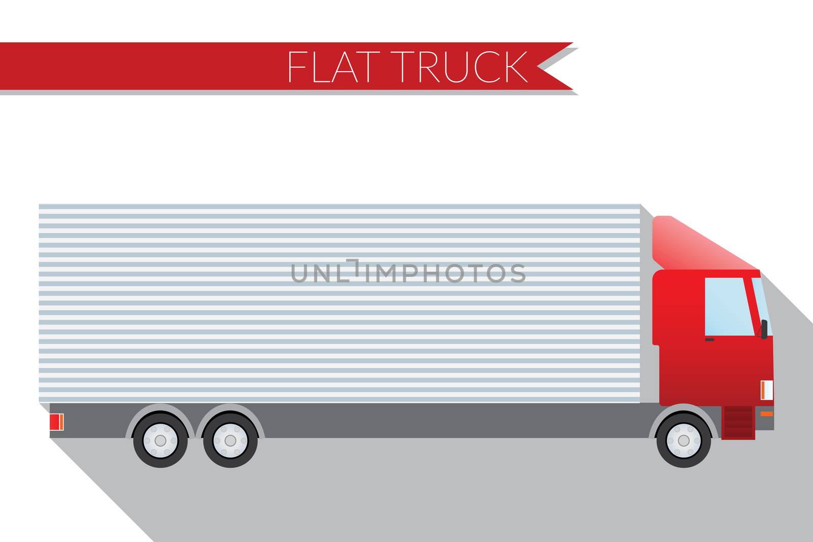 Flat design vector illustration city Transportation, truck for transportation cargo, side view  by Lemon_workshop