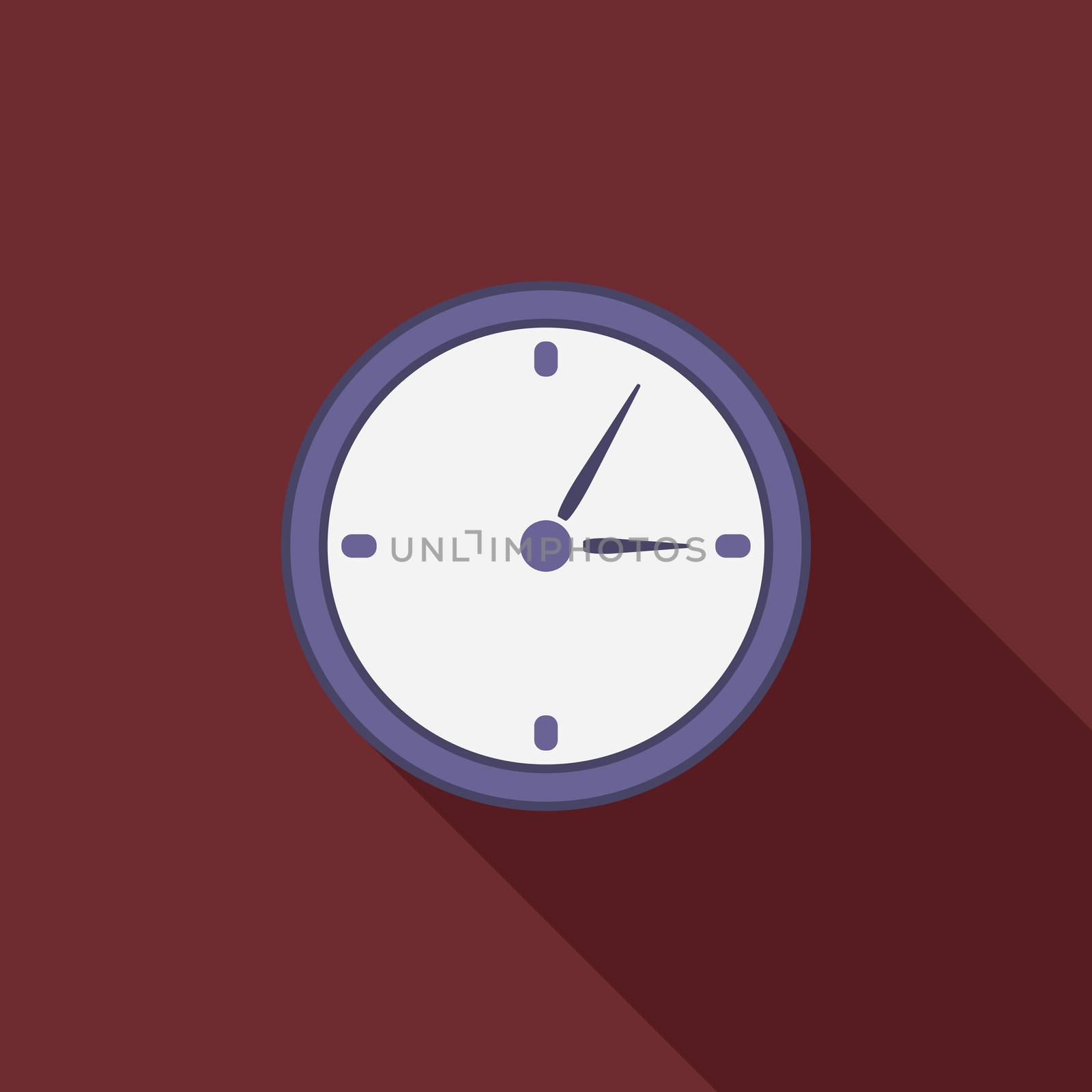 Flat design modern vector illustration of analog clock icon.