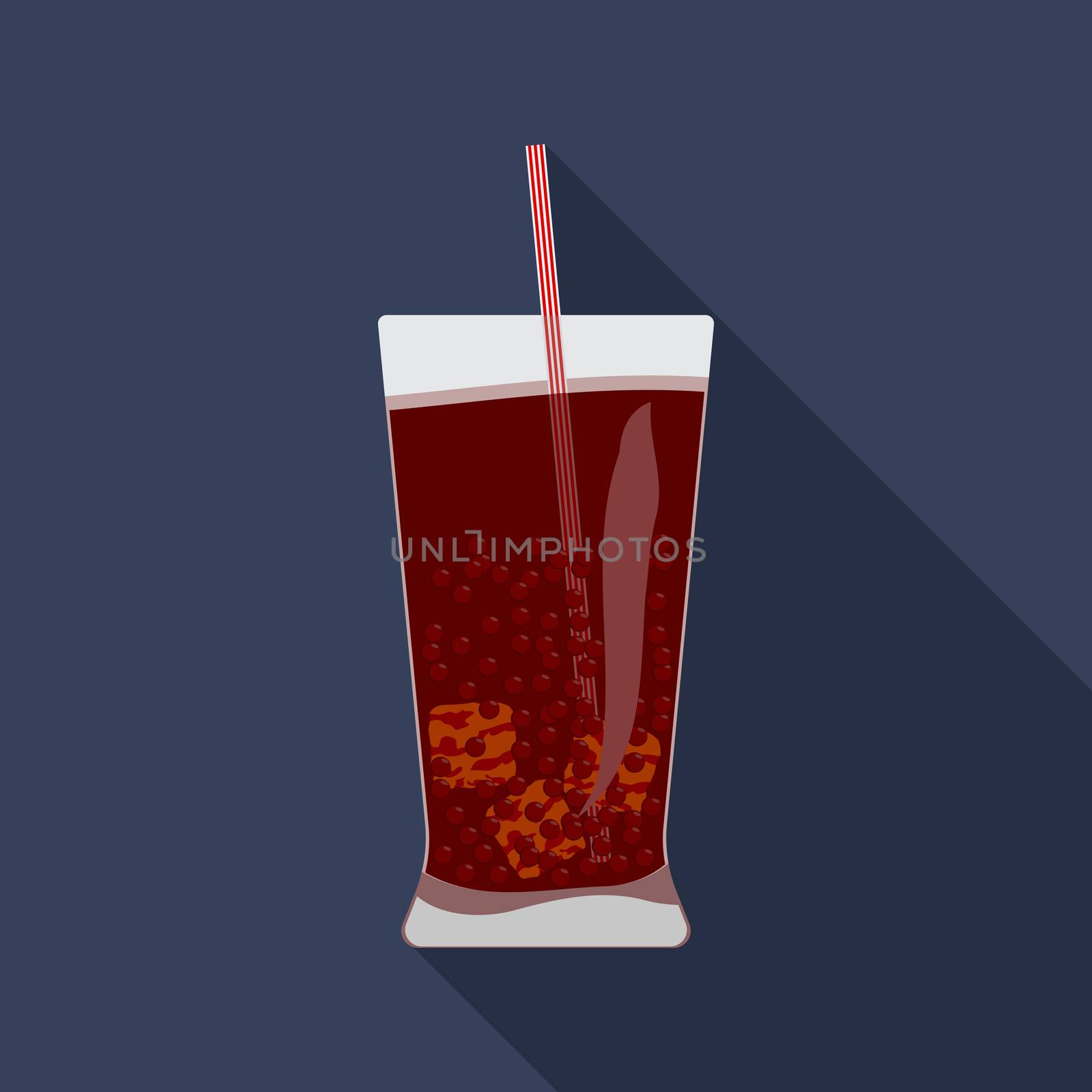Flat design modern vector illustration of cold drink icon with long shadow by Lemon_workshop