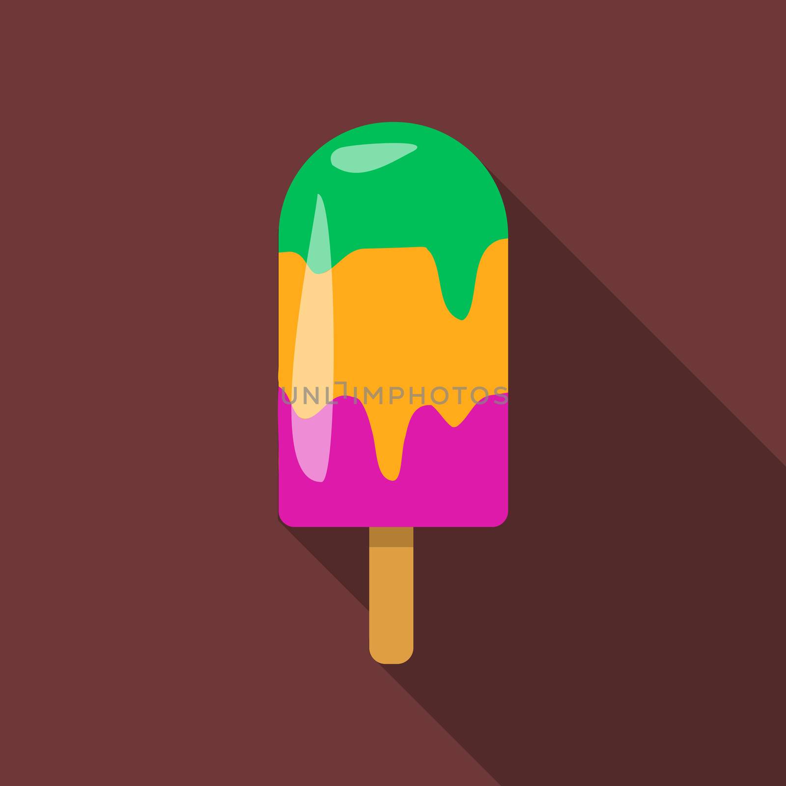 Flat design vector icecream icon with long shadow