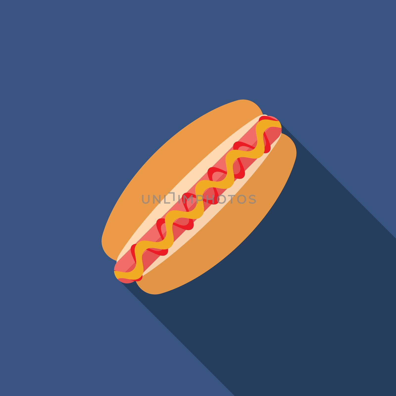 Flat design vector hotdog icon with long shadowFlat design vector vinyl record icon with long shadow by Lemon_workshop