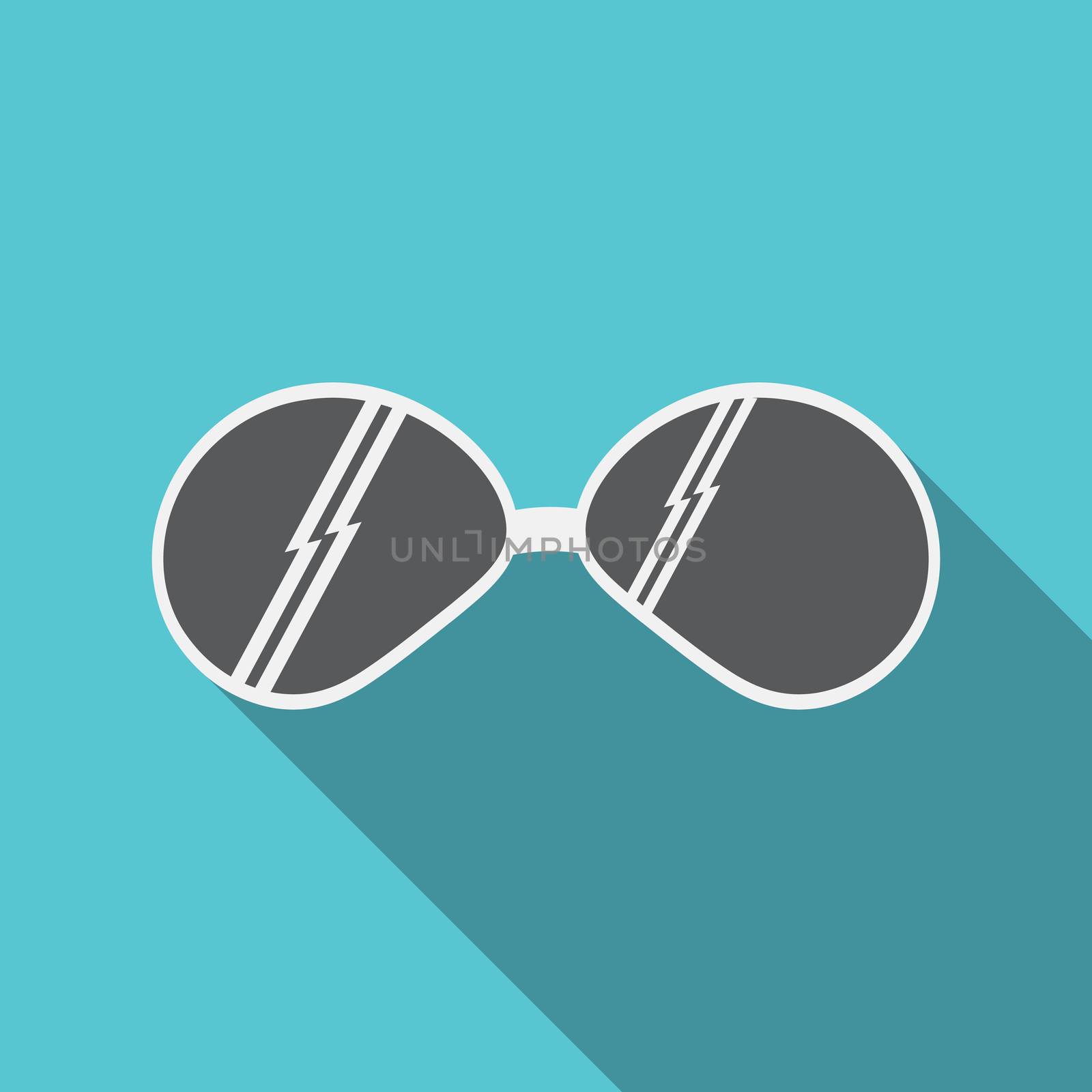 Flat design modern vector illustration of Sunglasses icon with long shadow. by Lemon_workshop