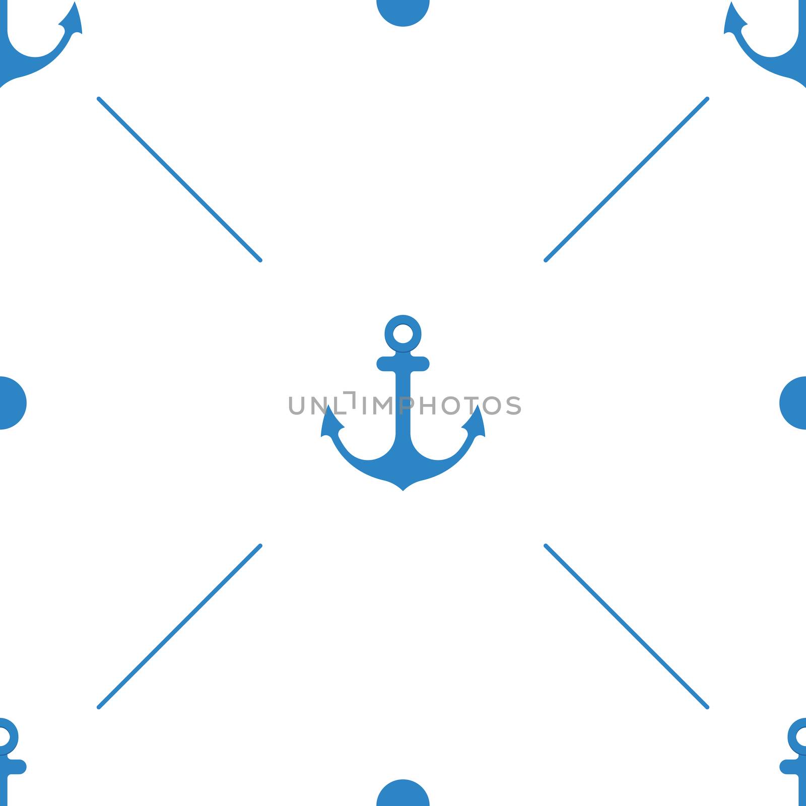 Anchor Seamless Pattern flat design Vector Illustration