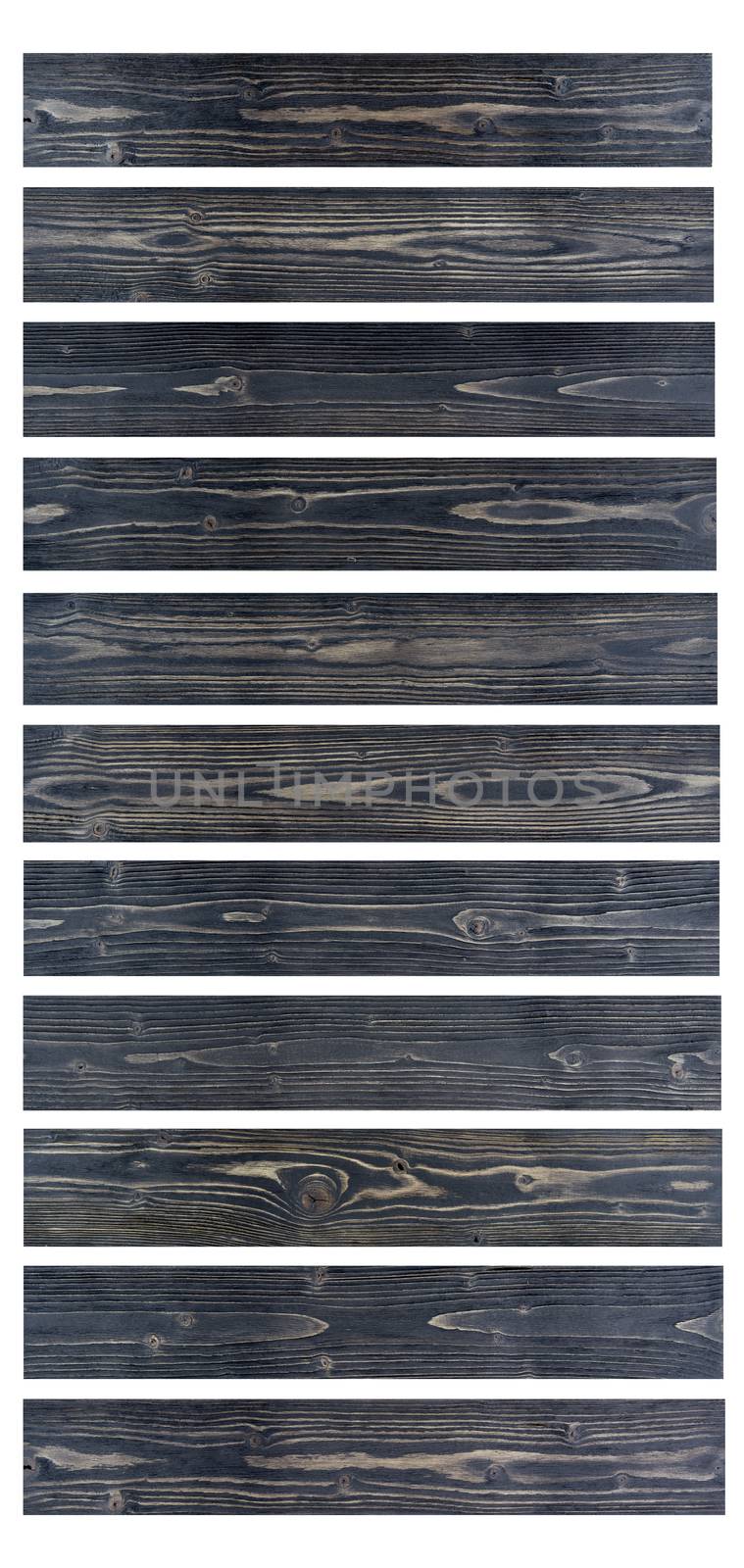 Grunge wood table background. Sunface wooden plank black texture background isolated on white background.