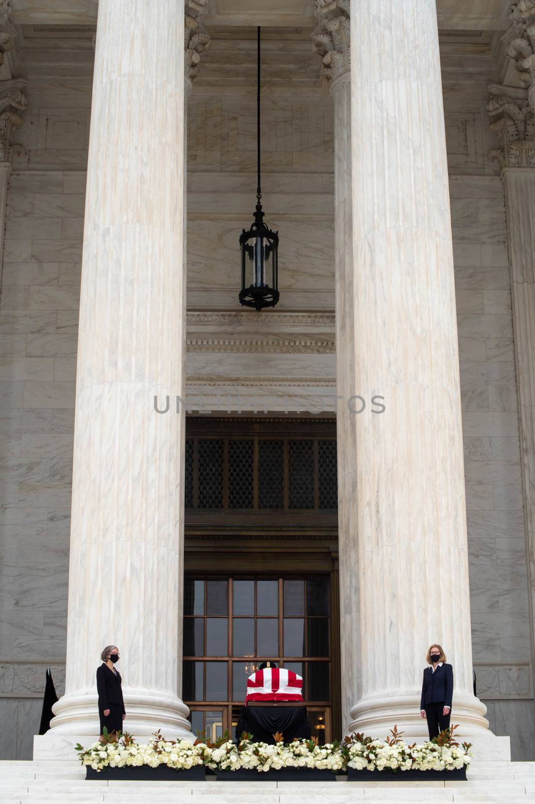 Justice Ruth Bader Ginsburg's casket by Supreme Court Building by marysalen