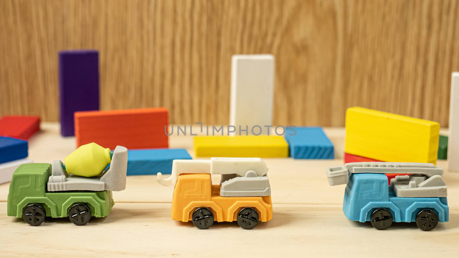 The truck building toy multi colour  for property and building content