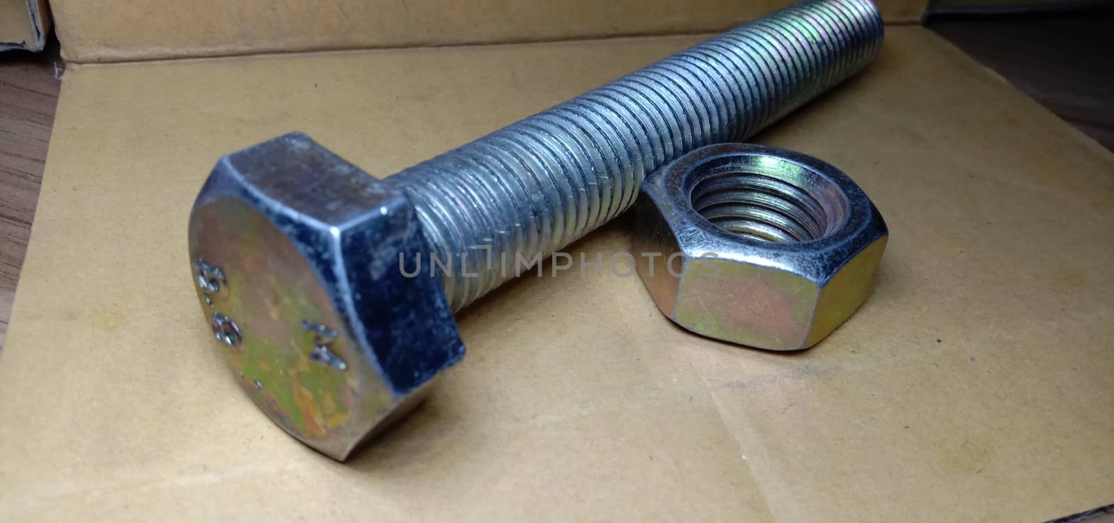 Iron Made Nut and Bolt Closeup For Sell