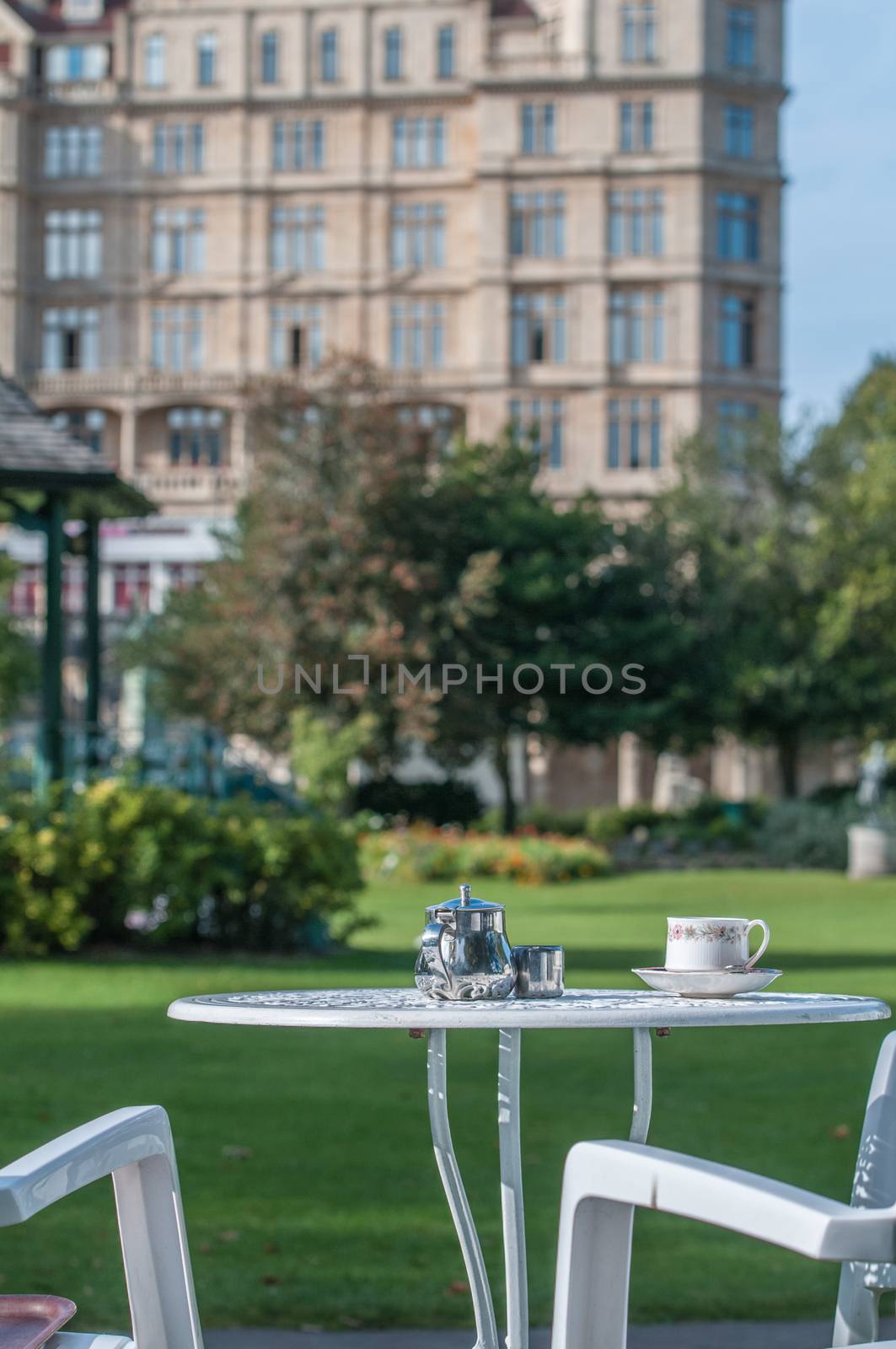cup of tea in bath with famous landmarks in the distance by sirspread
