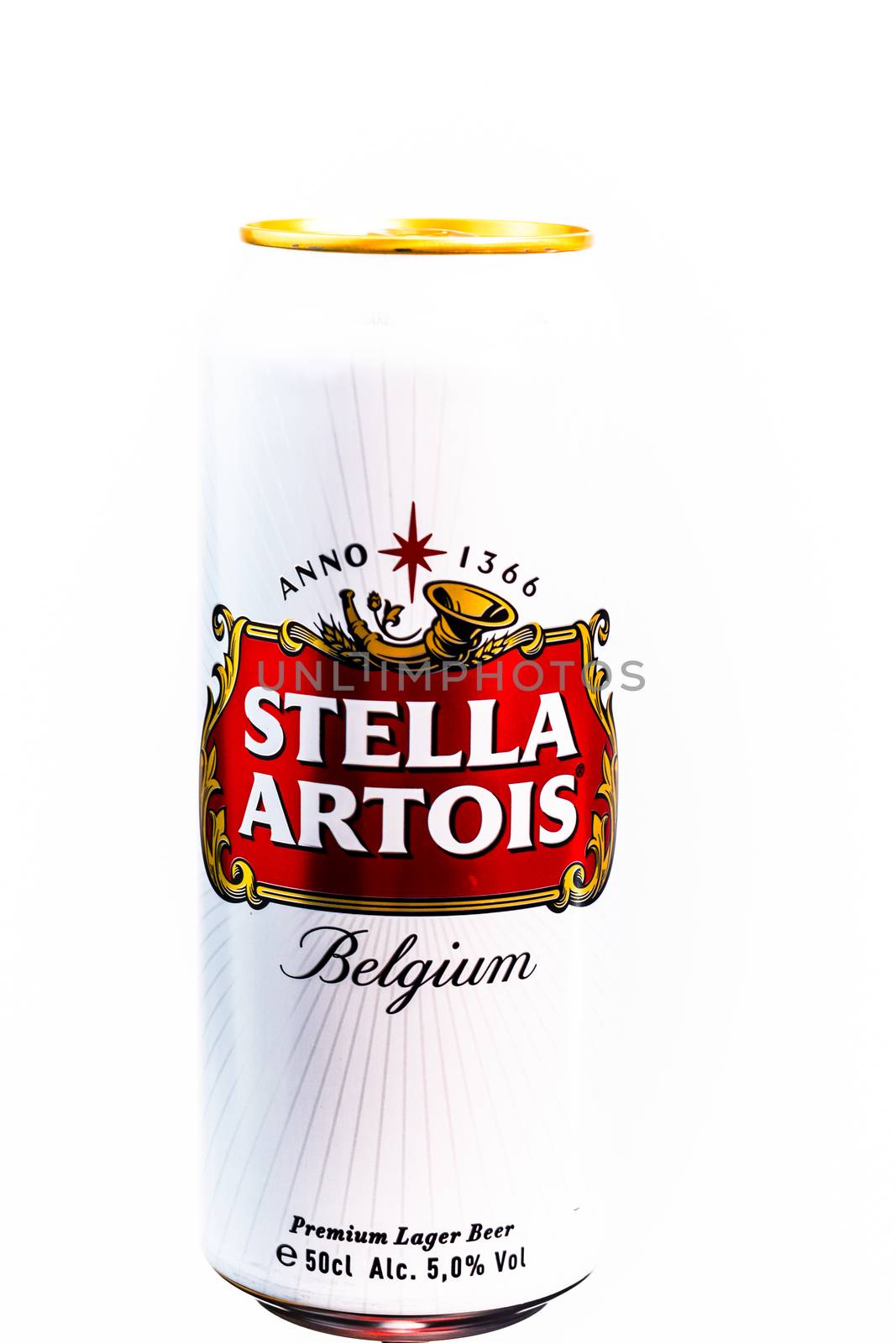 Great Belgium beer - Stella Artois. Belgium Premium Lager beer c by vladispas