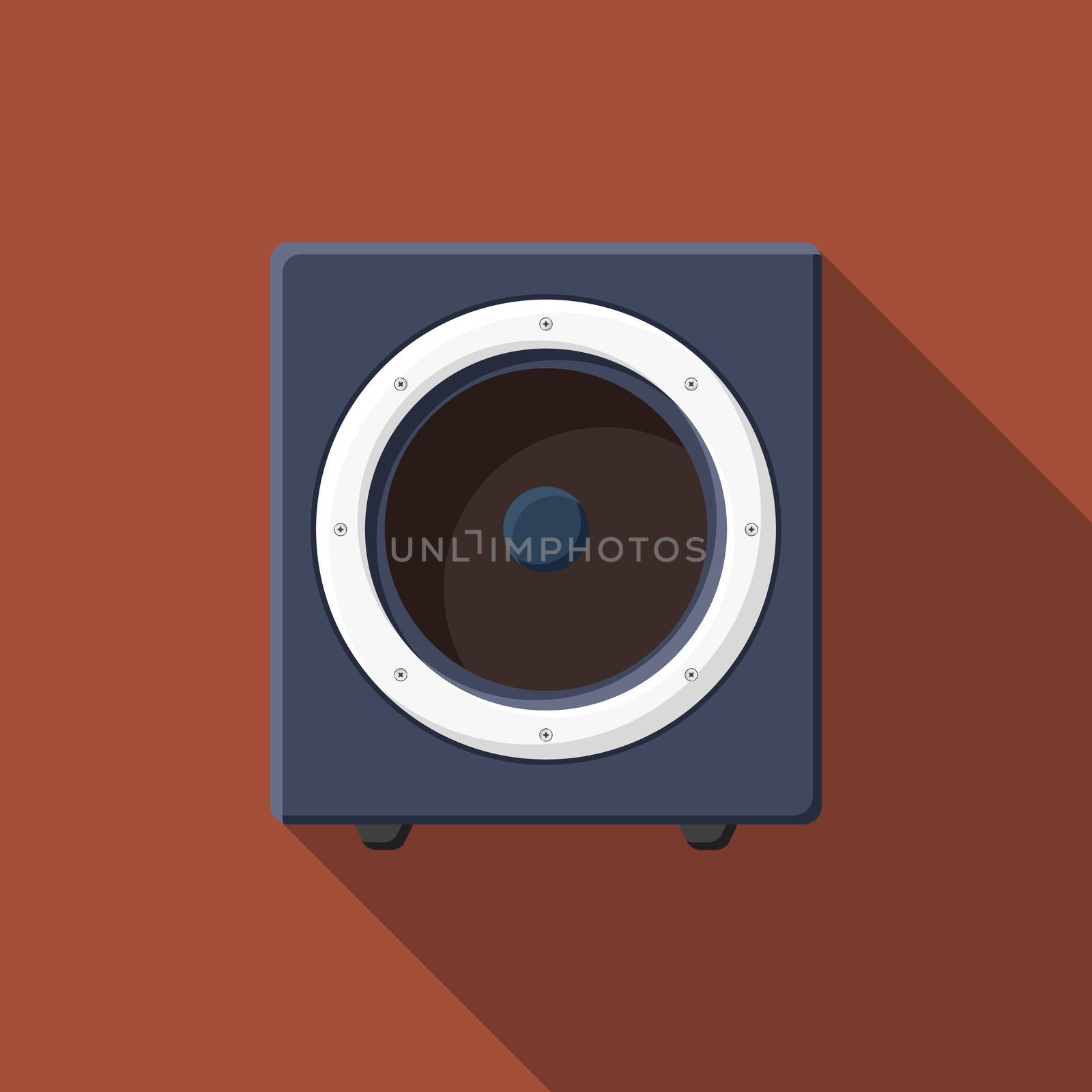 Flat design vector Sound speaker icon with long shadow. by Lemon_workshop