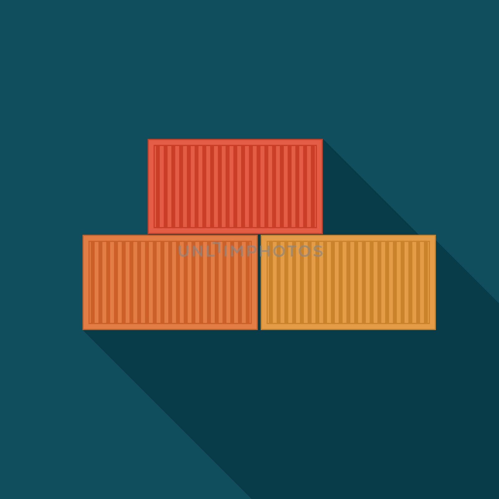 Vector illustration. Flat cargo container. Packaging Post service and delivery concept icon by Lemon_workshop