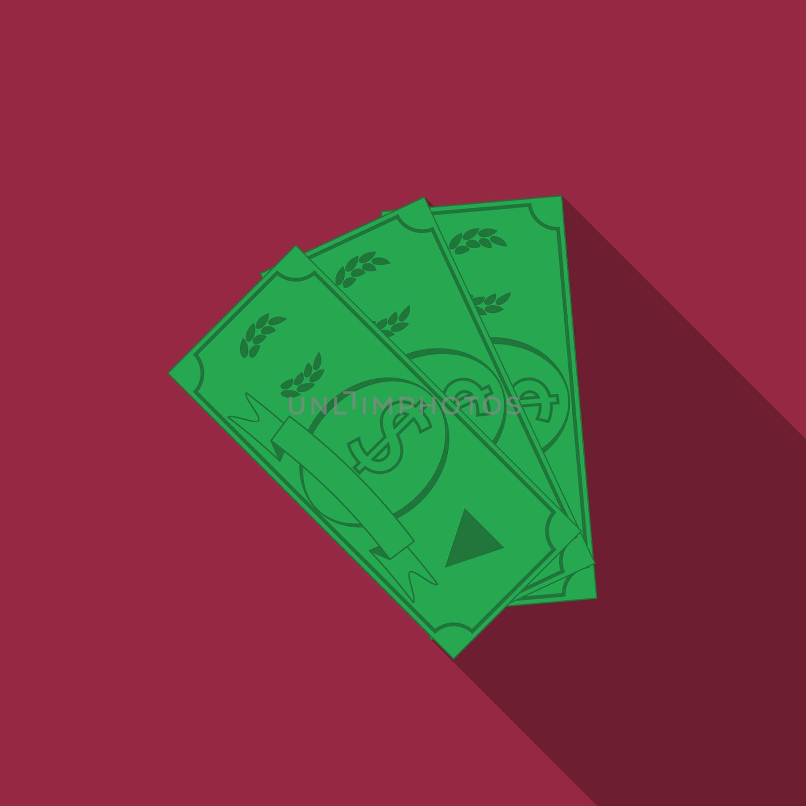 Flat design vector money icon with long shadow by Lemon_workshop