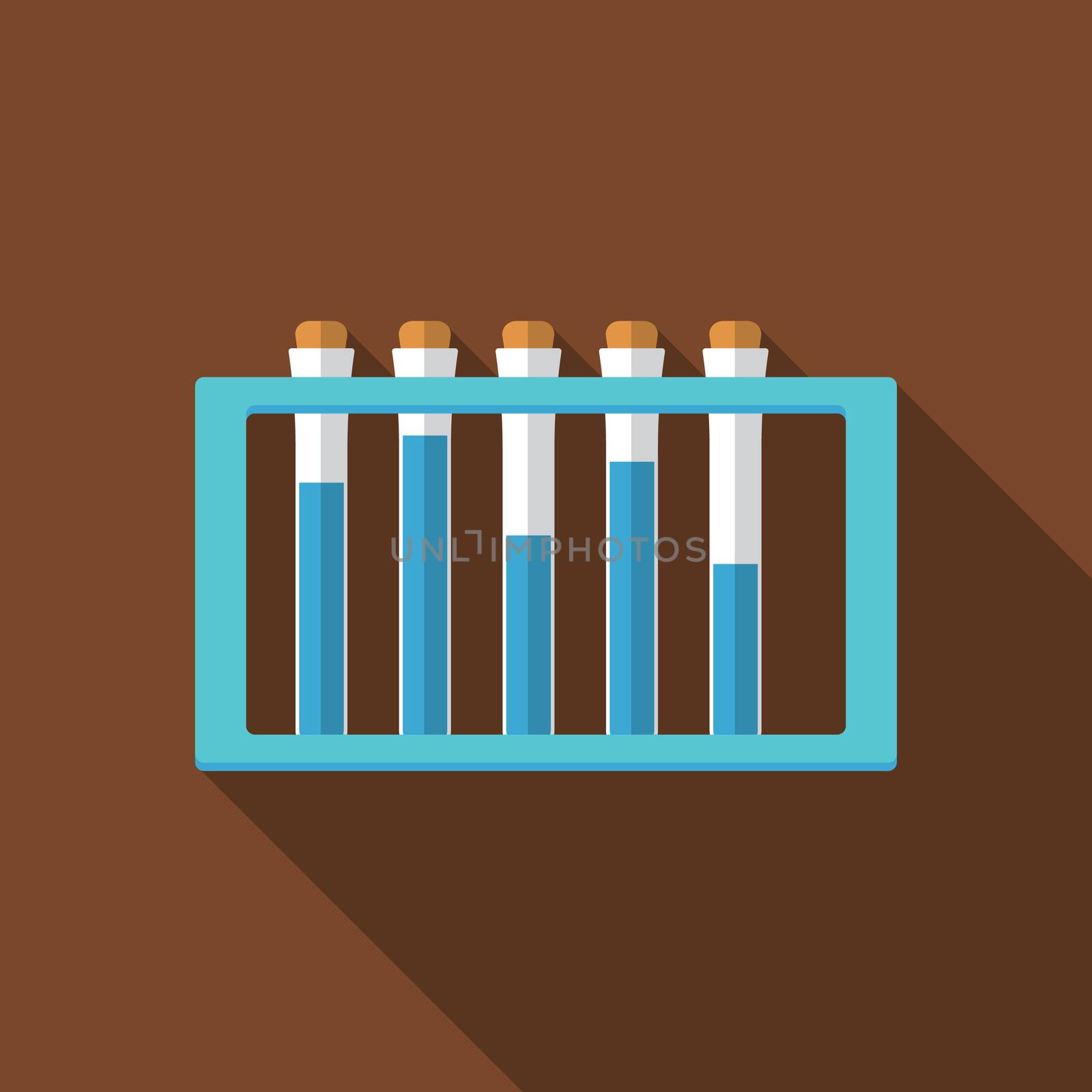 Flat design modern vector illustration of laboratory samples icon with long shadow.